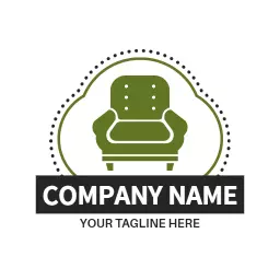 Stylish Green Armchair Design Perfect for Furniture Branding Logo Template
