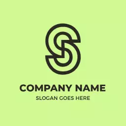 Stylish Green Background Featuring Intertwined S Letter Logo Template