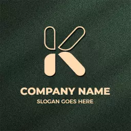 Stylish Green Background Featuring K Letter Design Logo Template
