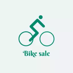 Stylish Green Bicycle Design for Exciting Bike Sale Logo Template