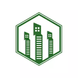 Stylish Green Building Design for Real Estate Industry Logo Template