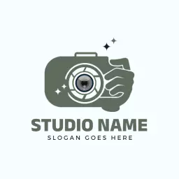 Stylish Green Camera Design for Creative Photography Logo Template