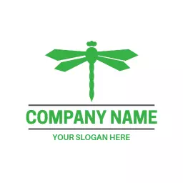 Stylish Green Dragonfly Design for Natural Wellness Logo Template