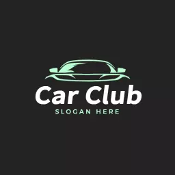 Stylish Green Outline of a Car for Car Enthusiasts Logo Template