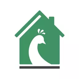 Stylish Green Peacock Design Representing Home Decor Logo Template