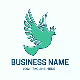 Stylish Green Pigeon Illustration for Branding Logo Template