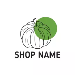 Stylish Green Pumpkin Design Showcasing Fresh Fruit Logo Template