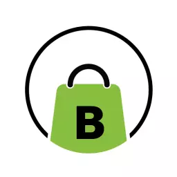 Stylish Green Shopping Bag Icon Featuring Letter B Logo Template