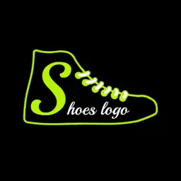 Stylish Green Sneaker Design Highlighting Footwear Fashion Logo Template