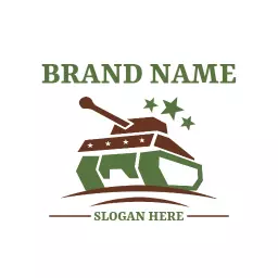 Stylish Green Tank Design for Military Branding Logo Template