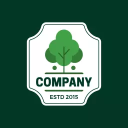 Stylish Green Tree Design Featuring Company Badge Logo Template