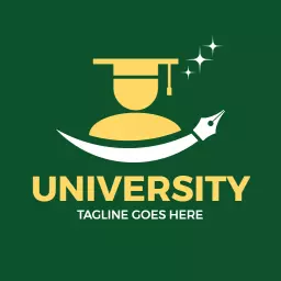 Stylish Green University Logo Featuring Graduation Theme Logo Template