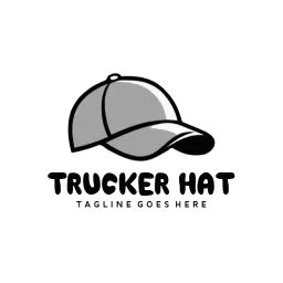 Stylish Grey and Black Trucker Hat for Everyday Use Logo Template
