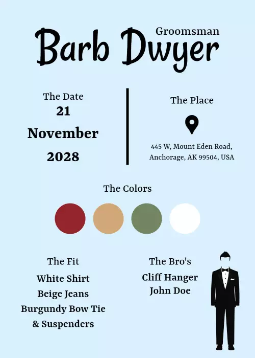 Stylish Groomsman Attire Celebration Invitation Template