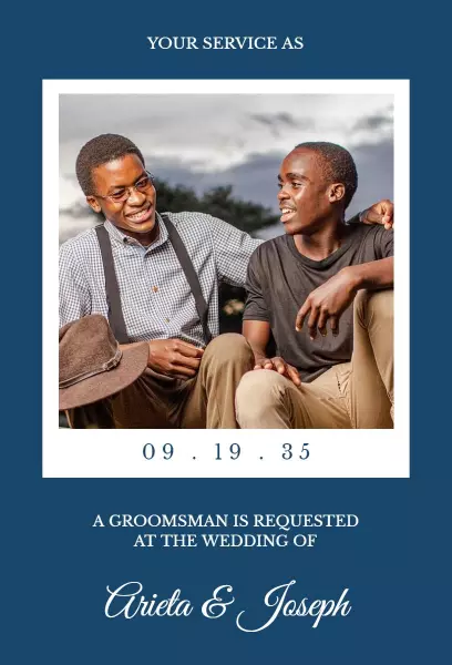 Stylish Groomsman Wedding Ceremony Participation Invitation Template