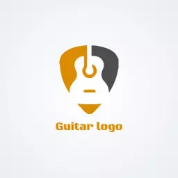 Stylish Guitar Pick Design With Modern Color Contrast Logo Template