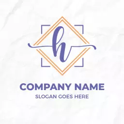 Stylish H Letter Design with Elegant Geometric Frame Logo Template