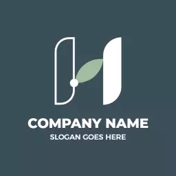 Stylish H Letter Design with Leaf Element for Branding Logo Template