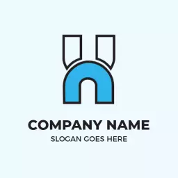 Stylish H Letter Design with Vibrant Blue Color Logo Template