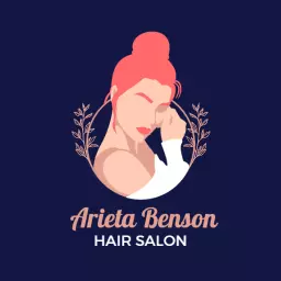 Stylish Hair Salon Avatar with Creative Floral Elements Logo Template