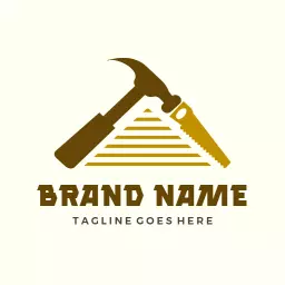 Stylish Hammer and Saw Representing Reliable Carpentry Logo Template