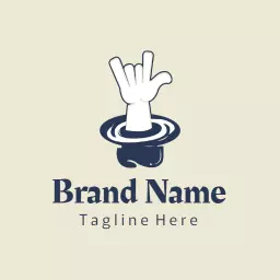 Stylish Hand Gesture Representing Rock Music Enthusiasm Logo Template