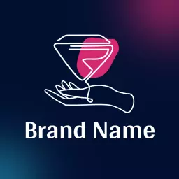 Stylish Hand Holding a Sparkling Diamond Logo Template
