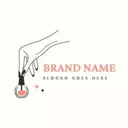 Stylish Hand Holding Nail Polish for Beauty Salon Logo Template