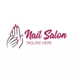 Stylish Hands with Elegant Pink Nails for Nail Salon Logo Template