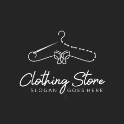 Stylish Hanging Clothes with Modern Touch Clothing Brand Logo Template