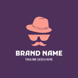 Stylish Hat and Glasses Design for Fashion Brand Logo Template