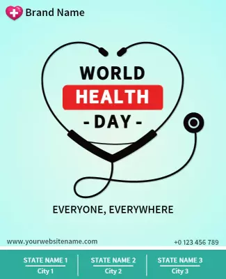 Stylish Health-Themed World Health Day Awareness Flyer Template
