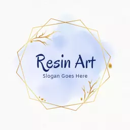 Stylish Hexagonal Design Featuring Elegant Resin Art Logo Template