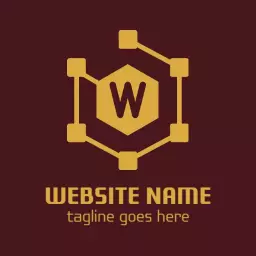Stylish Hexagonal Design Representing Digital Website Logo Template