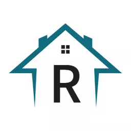 Stylish Home Outline with Bold Letter R Alphabet Logo Template