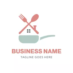Stylish House and Cookware Design for Kitchenware Logo Template