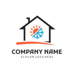 Stylish House Design Featuring Insulation Solutions Logo Template