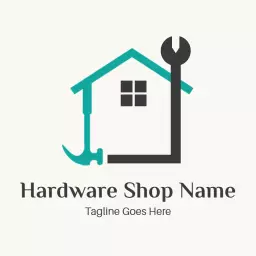 Stylish House Design Featuring Tools for Hardware Store Logo Template