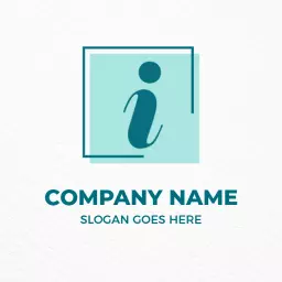 Stylish I Letter Design with Calm Blue Accents Logo Template
