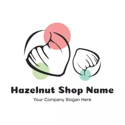 Stylish Illustration of Hazelnuts with Colorful Dots Logo Template