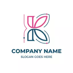 Stylish K Letter Design with Floral Elements Logo Template