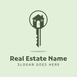 Stylish Key and House Design Representing Real Estate Logo Template