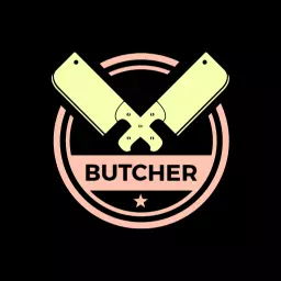 Stylish Knife and Cleaver Design for Butcher Business Logo Template