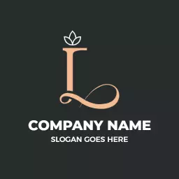 Stylish L Letter Design with Leaf Element Logo Template
