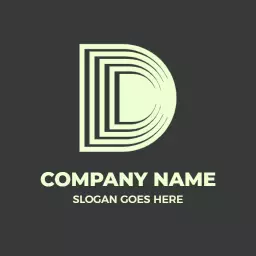 Stylish Layered Design of the D Letter for Branding Logo Template
