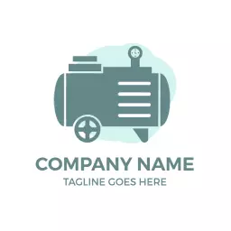 Stylish Light Blue Compressor Design for Machinery Logo Template
