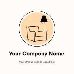 Stylish Living Room Furniture Design with Cozy Lamp Logo Template