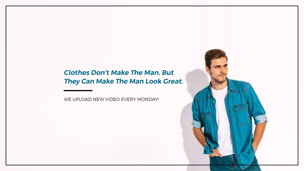 Stylish Man in Casual Outfit Emphasizing Fashion YouTube Banner Template