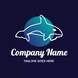 Stylish Marine Blue Shark Design for Fishing Industry Logo Template