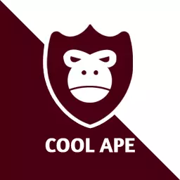 Stylish Maroon and White Shield with Cool Ape Logo Template